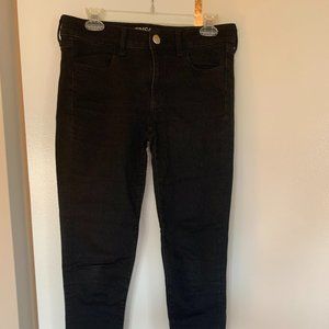 American Eagle Black Skinny Jeans Size 8 Long